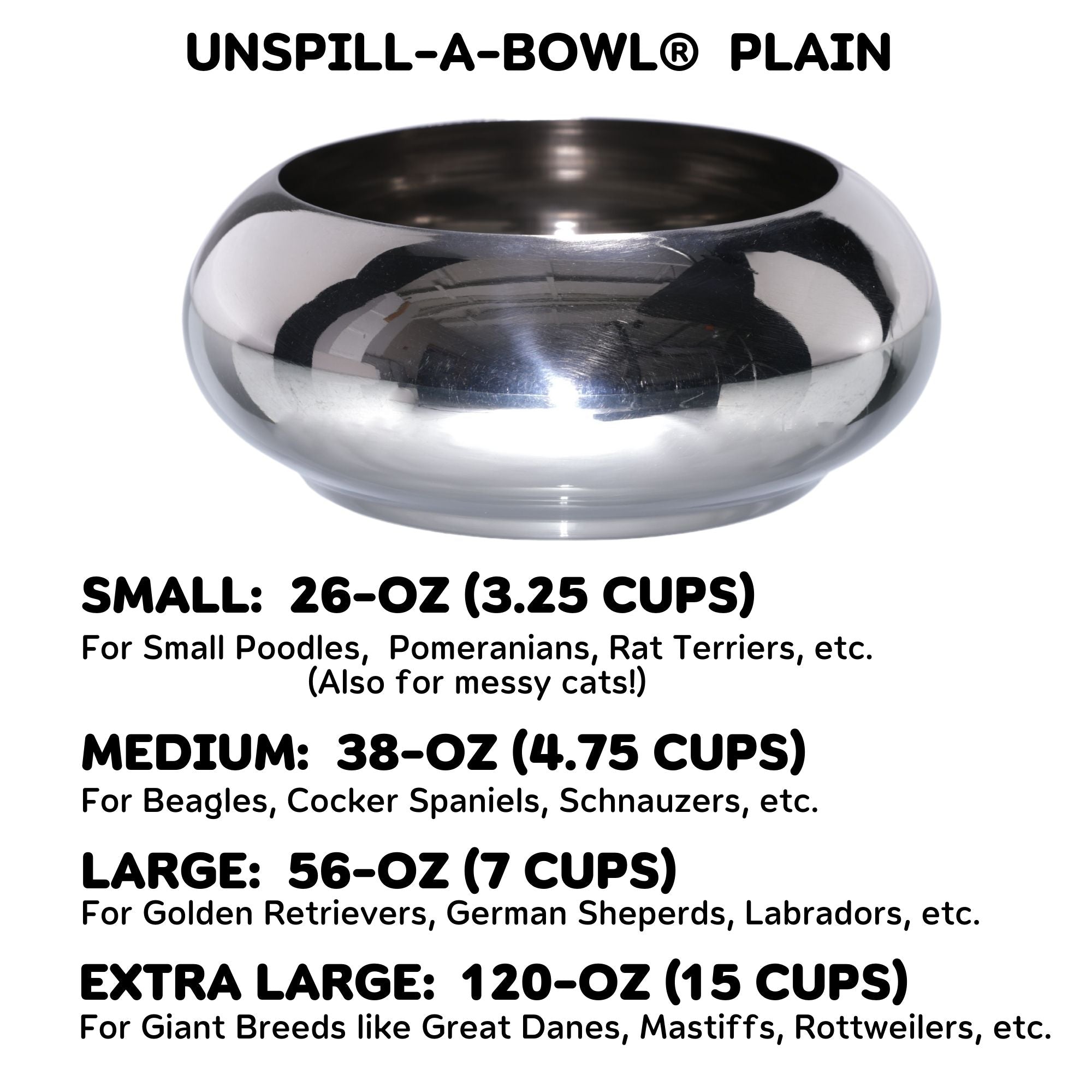 Individual Stainless Steel Pet Bowls – Small to XL Sizes | Non-Skid, Durable, Dishwasher Safe Dog & Cat Food Dish