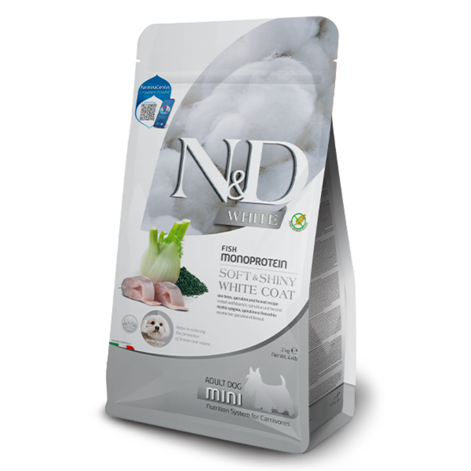 Farmina N&D White Coat Sea bass, Kelp and Fennel recipe Dry Dog Food