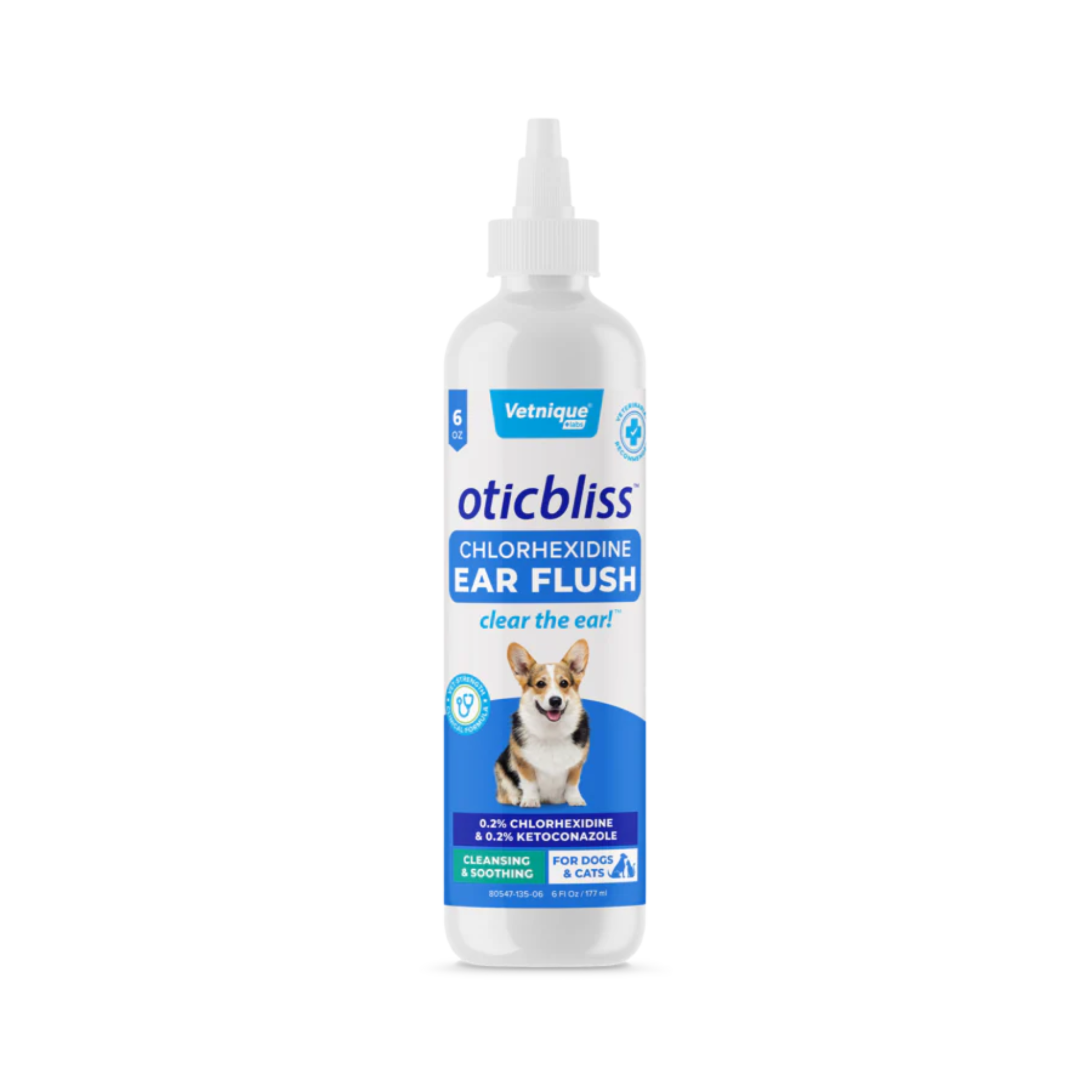 Vetnique Oticbliss Anti-Bacterial & Anti-Fungal Chlorhexidine Ear Flush for Dogs & Cats