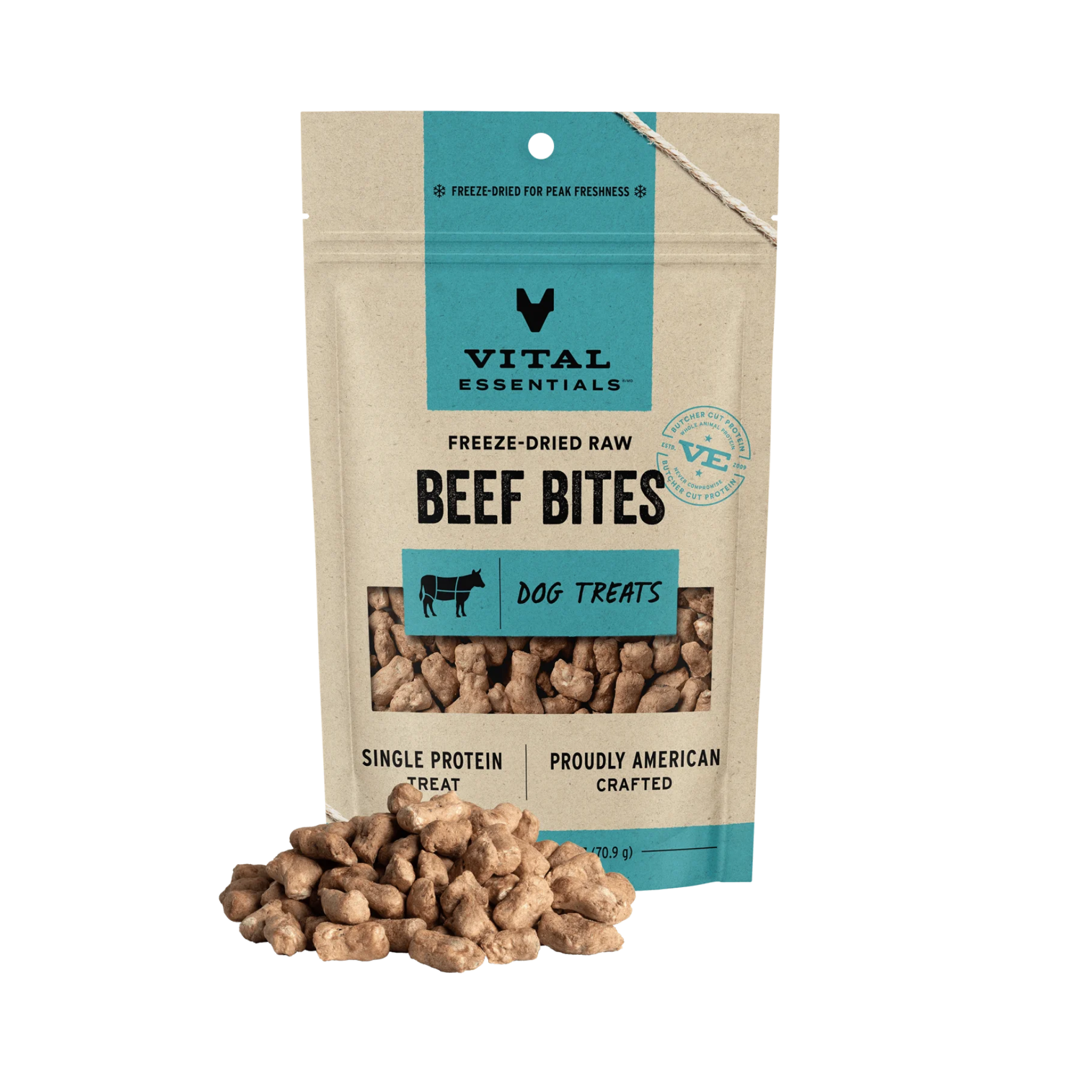 Vital Essentials Freeze-Dried Raw Beef Bites Dog Treats