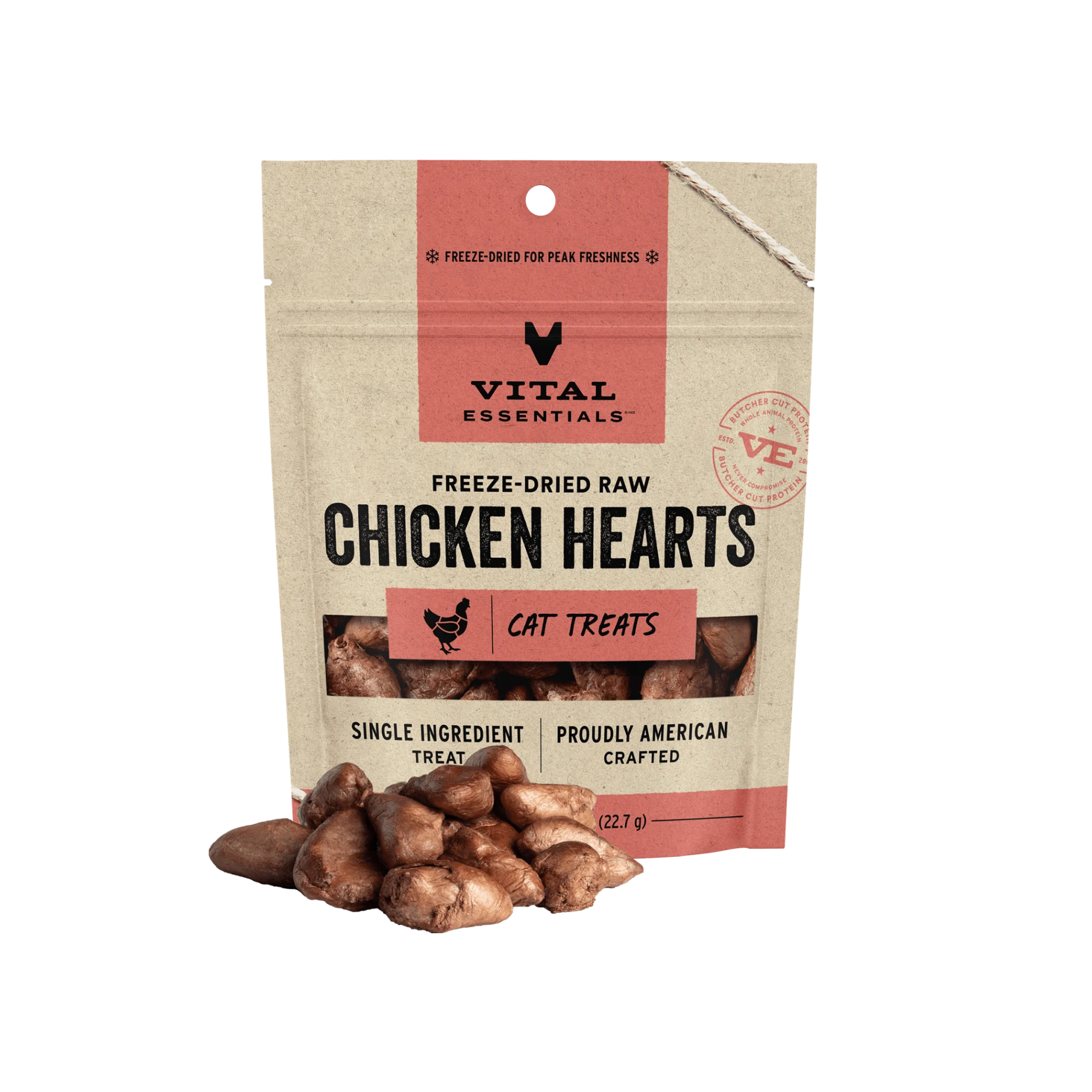 Vital Essentials Freeze-Dried Chicken Hearts Cat Treats