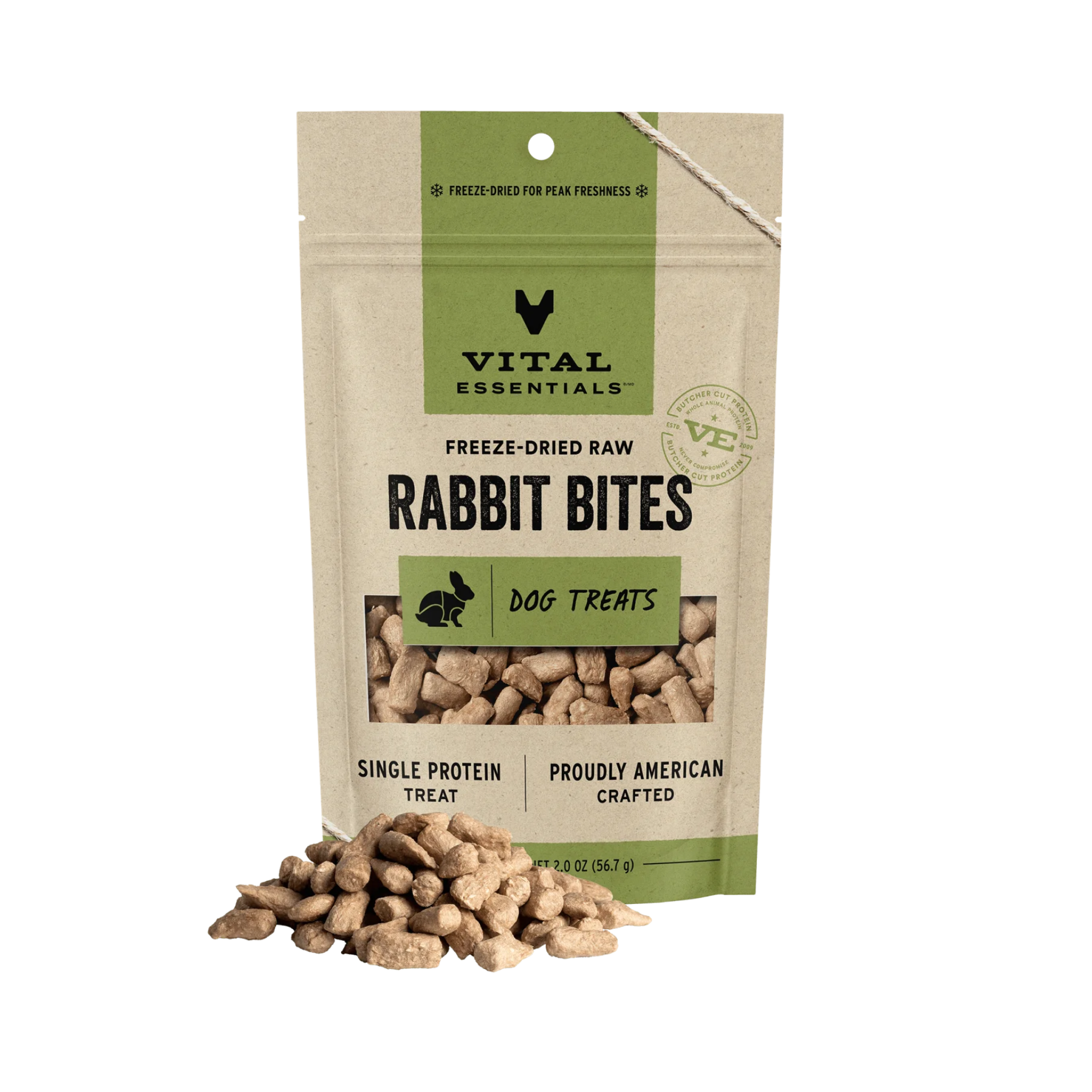 Vital Essentials Freeze-Dried Raw Rabbit Bites Dog Treats