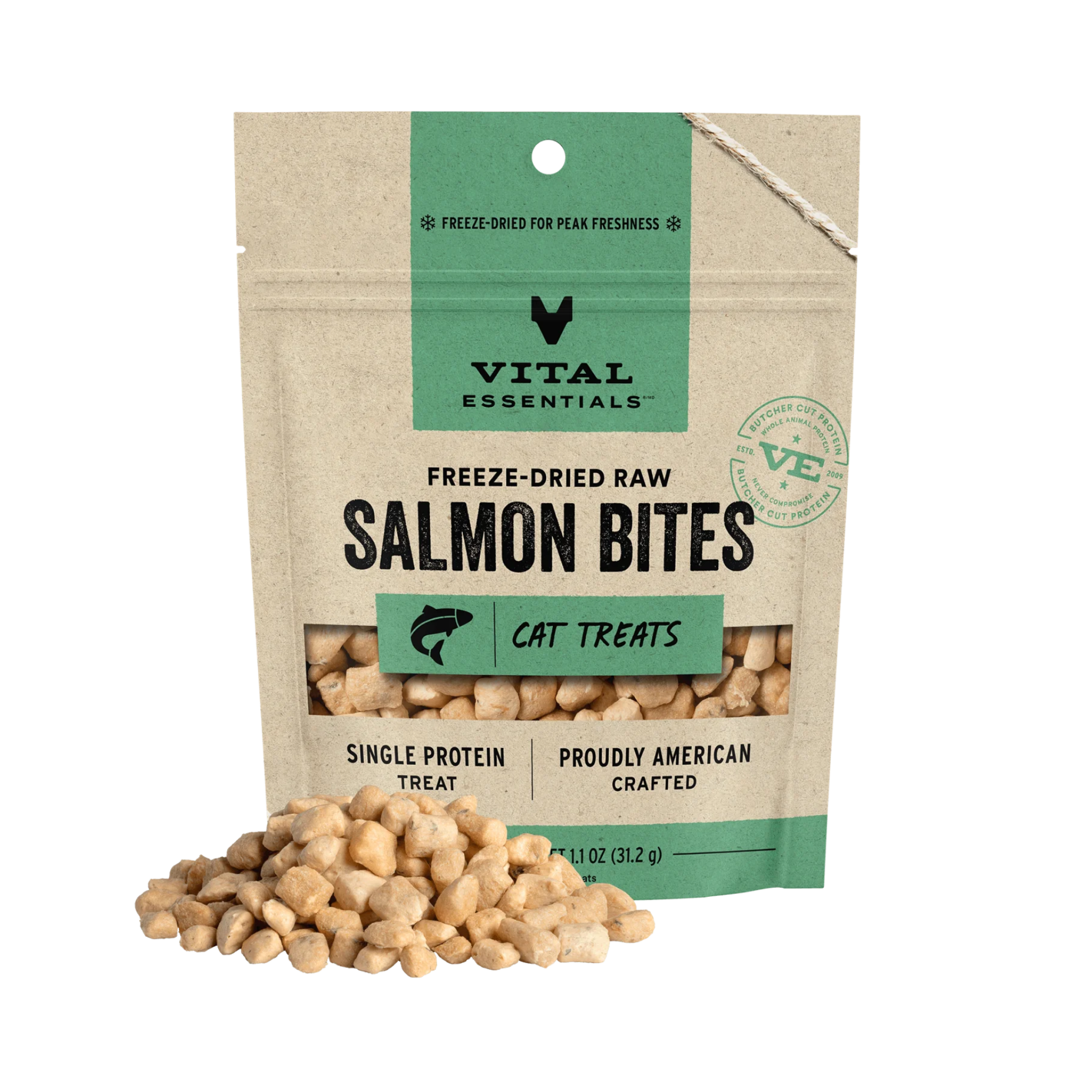 Vital Essentials Freeze-Dried Raw Salmon Bites Cat Treats
