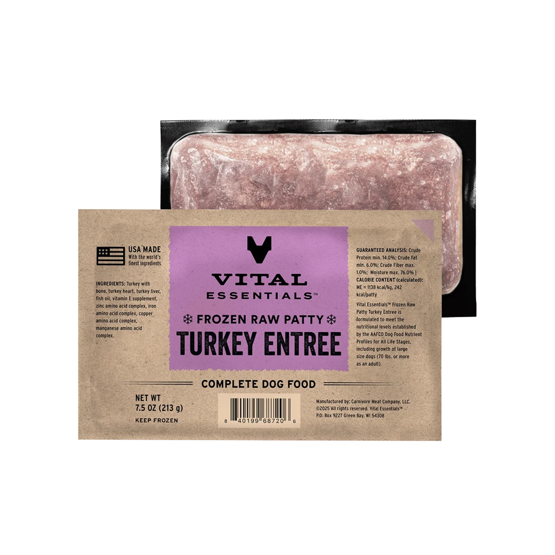 Vital Essentials Frozen Raw Turkey Entree Patty