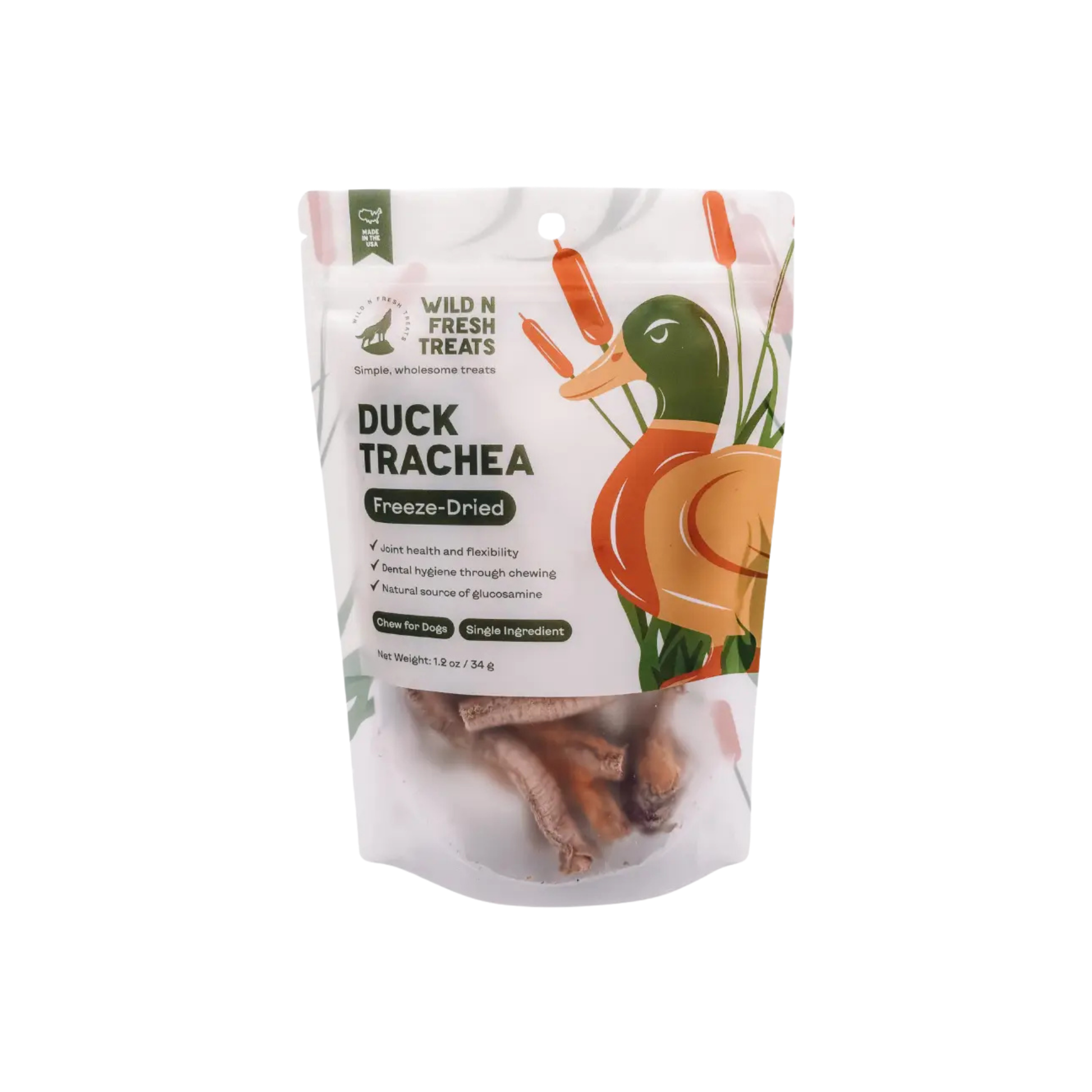 Wild N Fresh Freeze-Dried Duck Trachea for Dogs