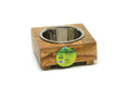 Single Bowl Wooden Pet Diner with Legs | Handcrafted Mango Wood | Non-Slip Base | Stainless Steel Insert