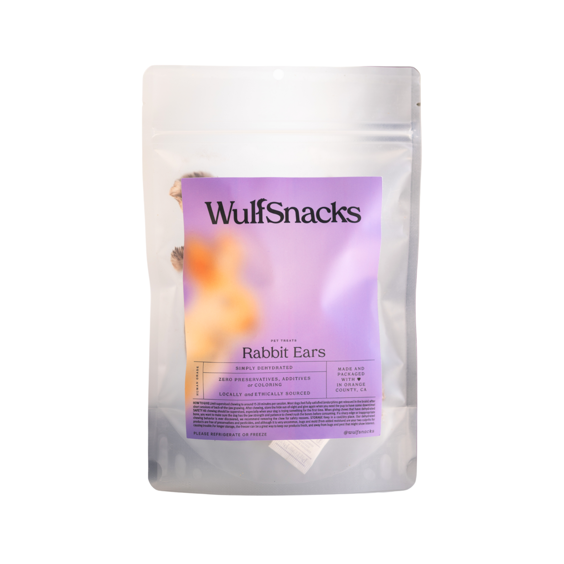 WulfSnacks Dehydrated Fuzzy Rabbit Ears