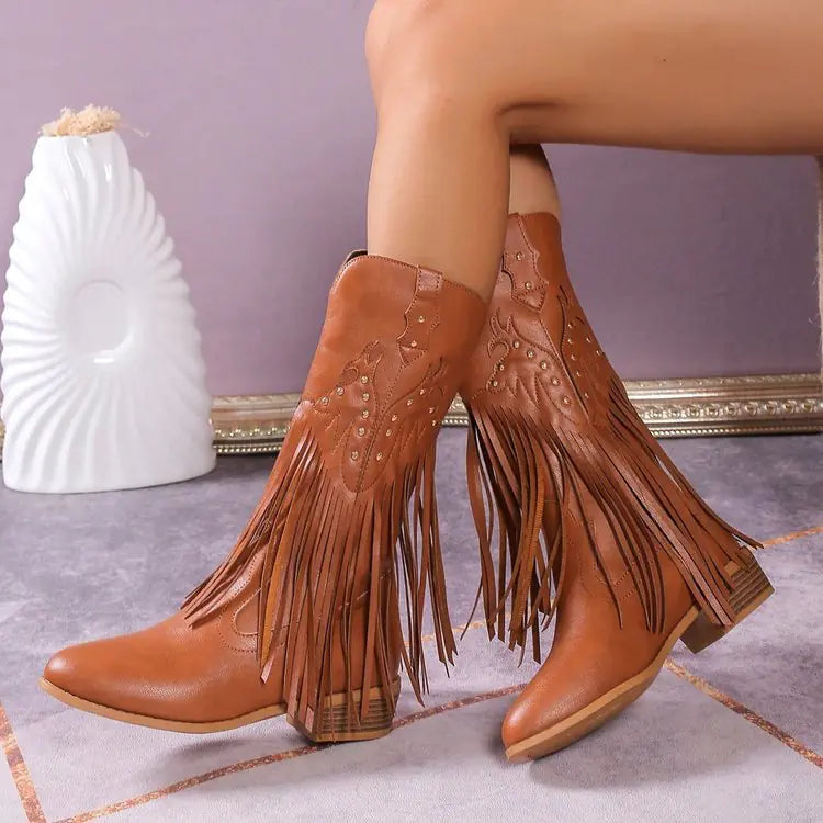 Casual Western Denim Boots