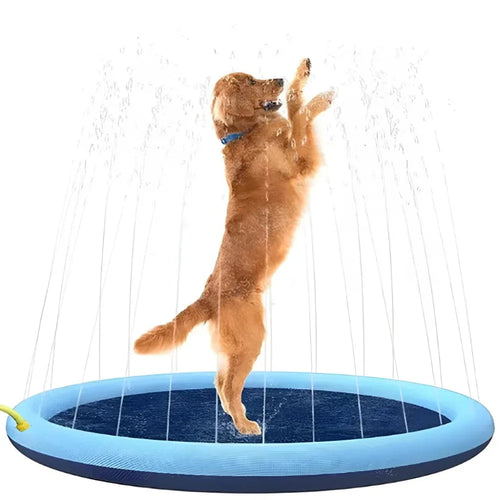 Dog Sprinkler Outdoor Toys Dog Swimming Mat Anti-Slip Dog Pool Splash Pad