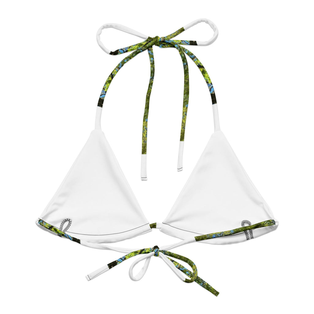 All-over print recycled string bikini top