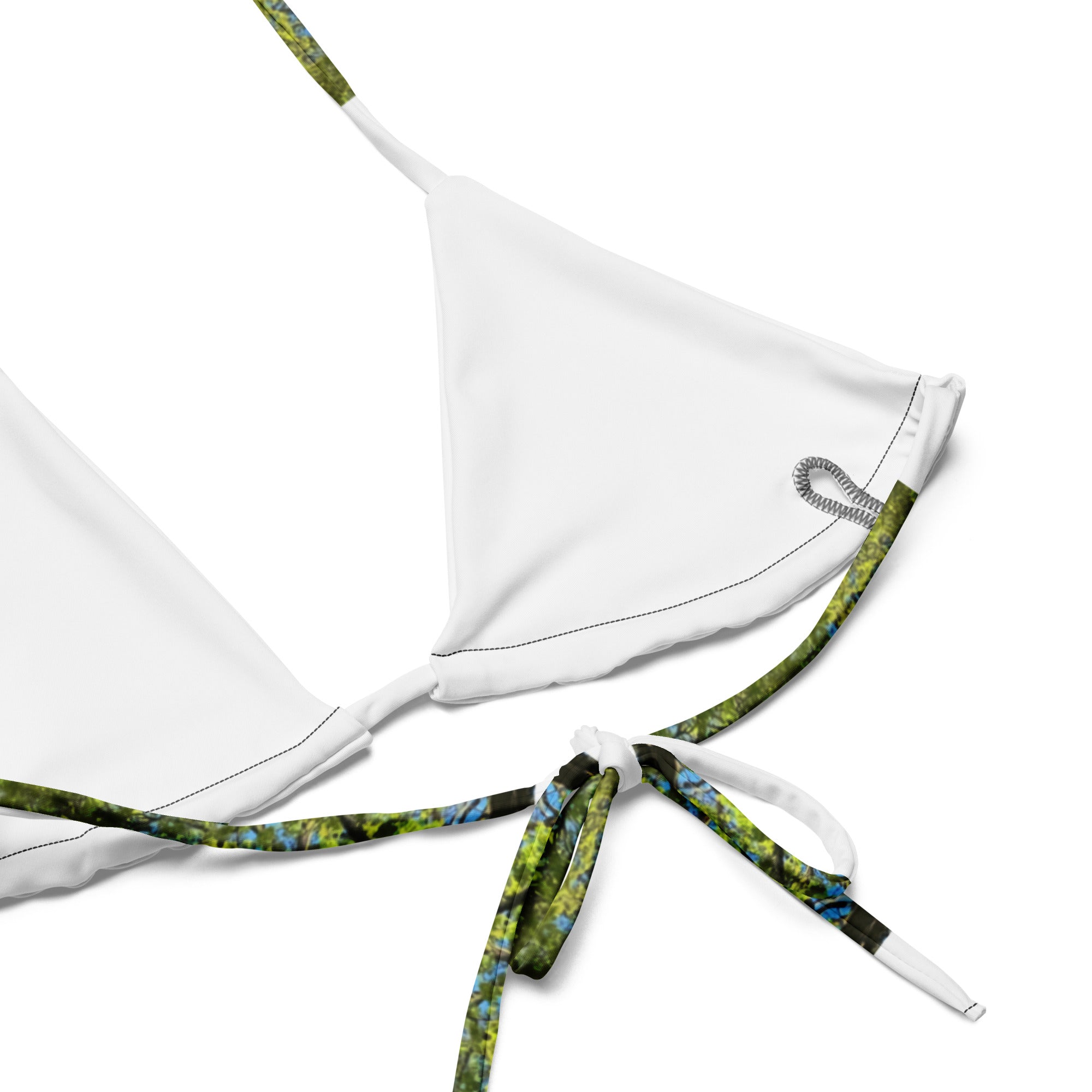 All-over print recycled string bikini top