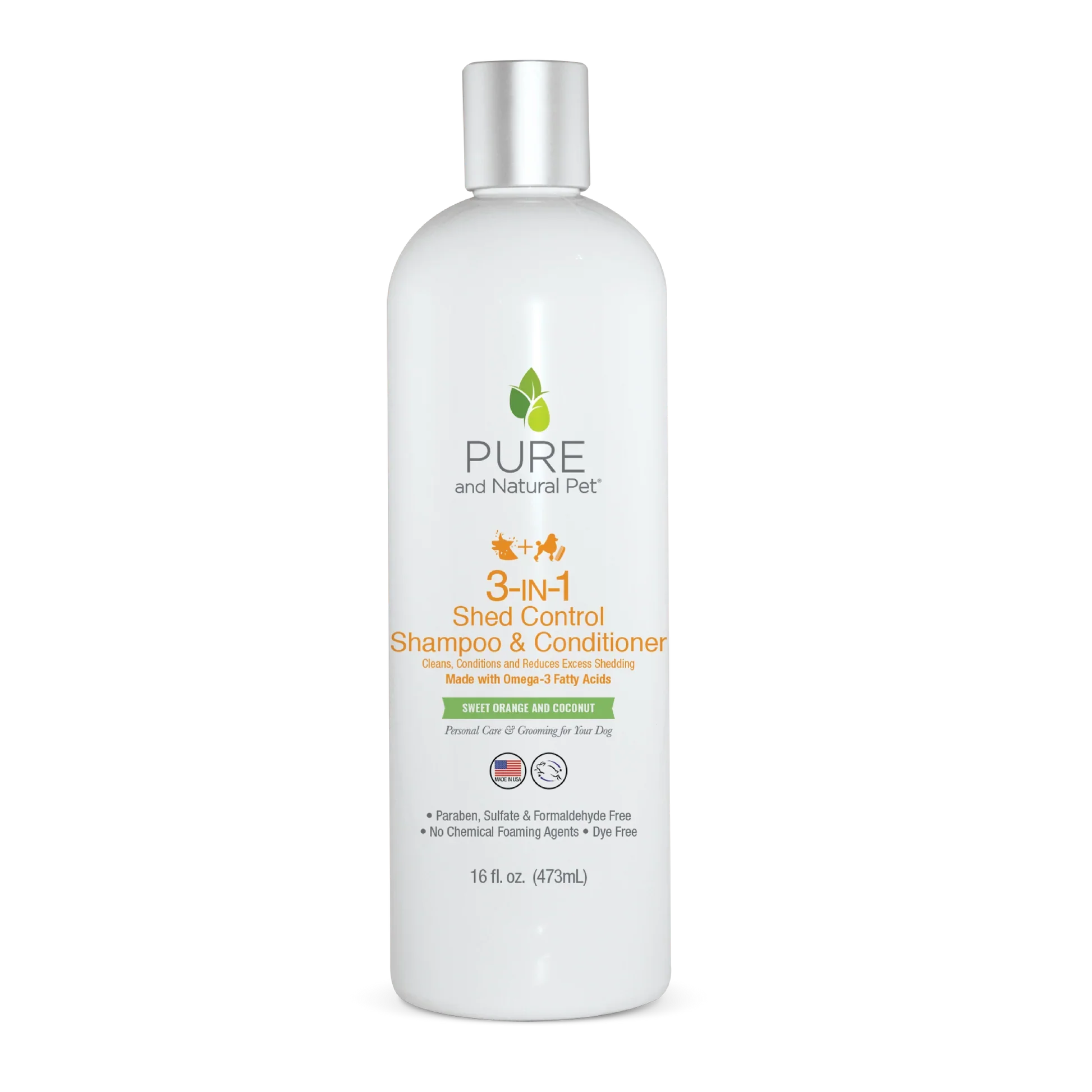 Pure & Natural 3-in-1 Shed Control Shampoo & Conditioner: Orange & Coconut