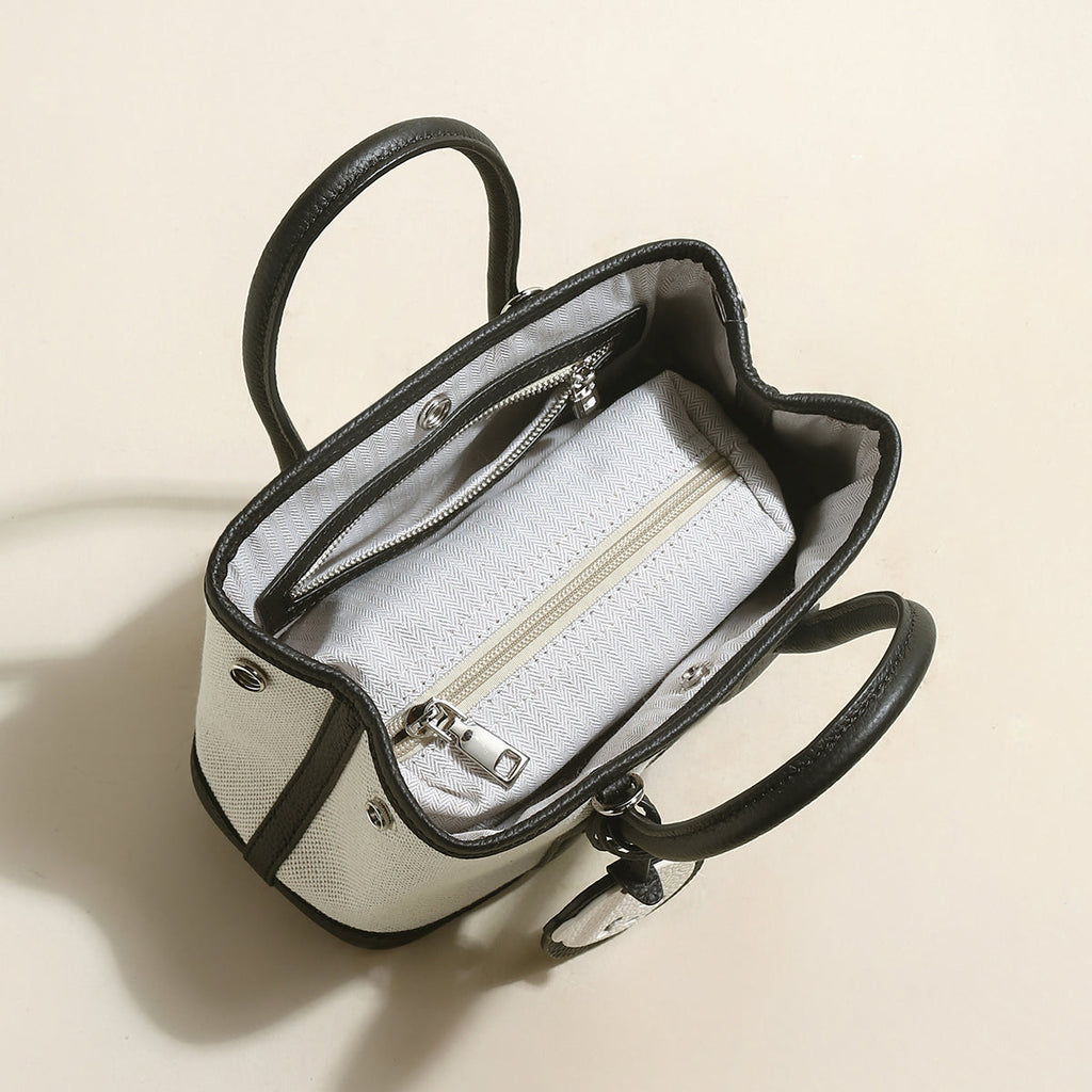 Carefree Canvas and Leather Top Handle Bag