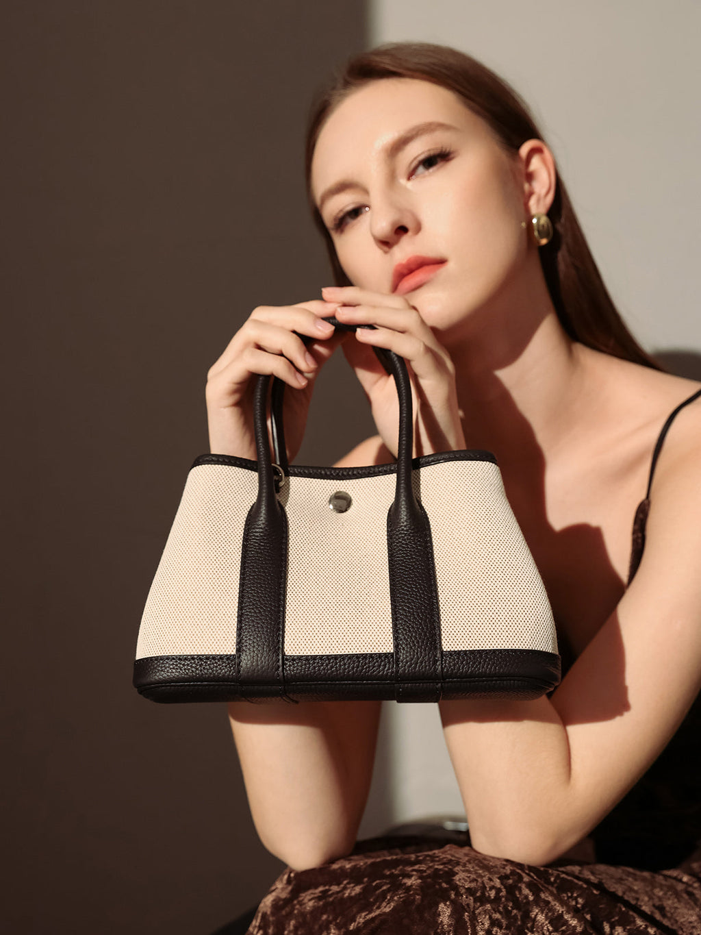Carefree Canvas and Leather Top Handle Bag