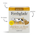 Forthglade Complete Meal Grain Free Chicken & Liver with sweet potato & vegetables natural wet dog food (18x395g)