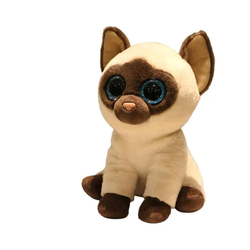 Cute Siamese Cat With Big Eyes Stuffed Animal Doll Plush Toy