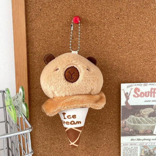 Cute Sweet Capybara Ice Cream Plush Doll Pendant Toy