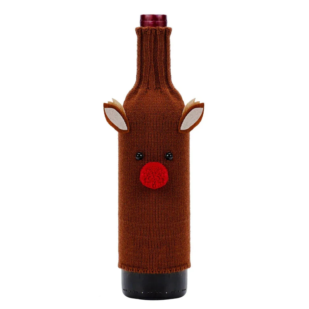 Christmas Decorations Knitted Bottle Covers