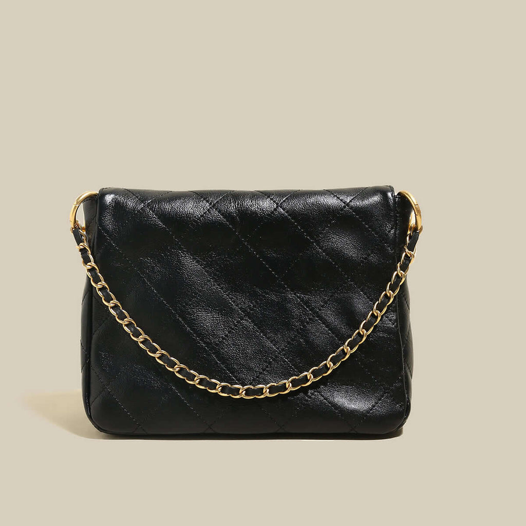 Double Top Handle Leather Bag with Detachable Shoulder Straps