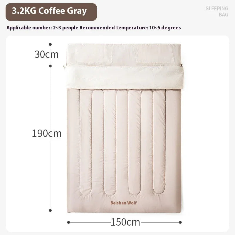 Warm Cold Protection Double Camping Sleeping Bag