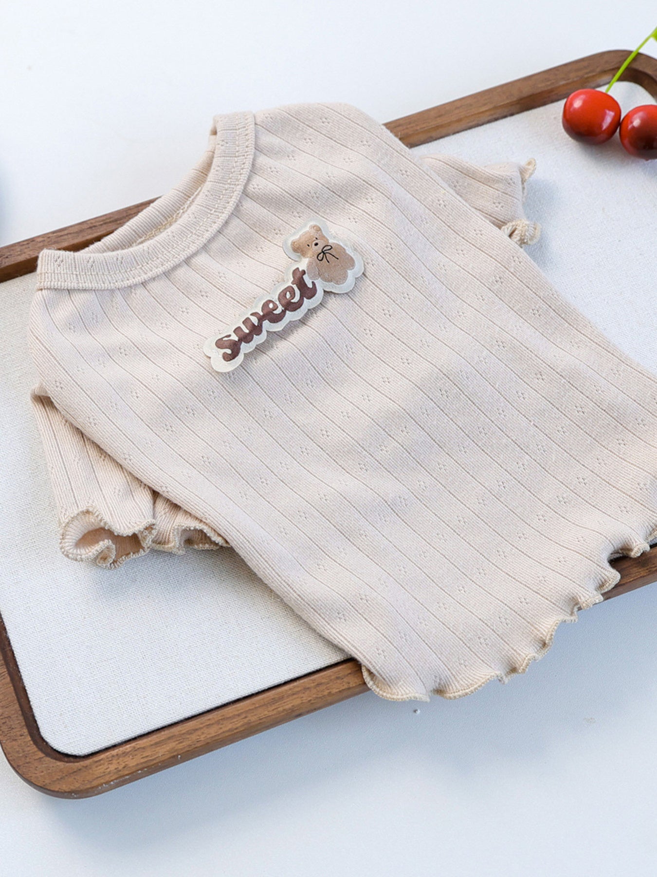 Sweet Bear Patch Ribbed Pet Top