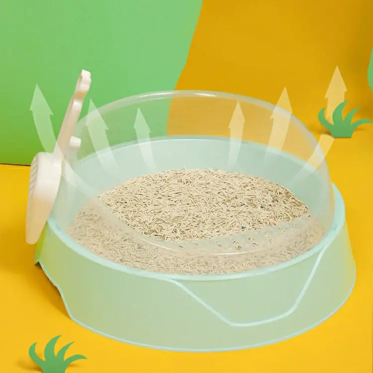 Large Semi-Enclosed Cat Litter Box with Shovel