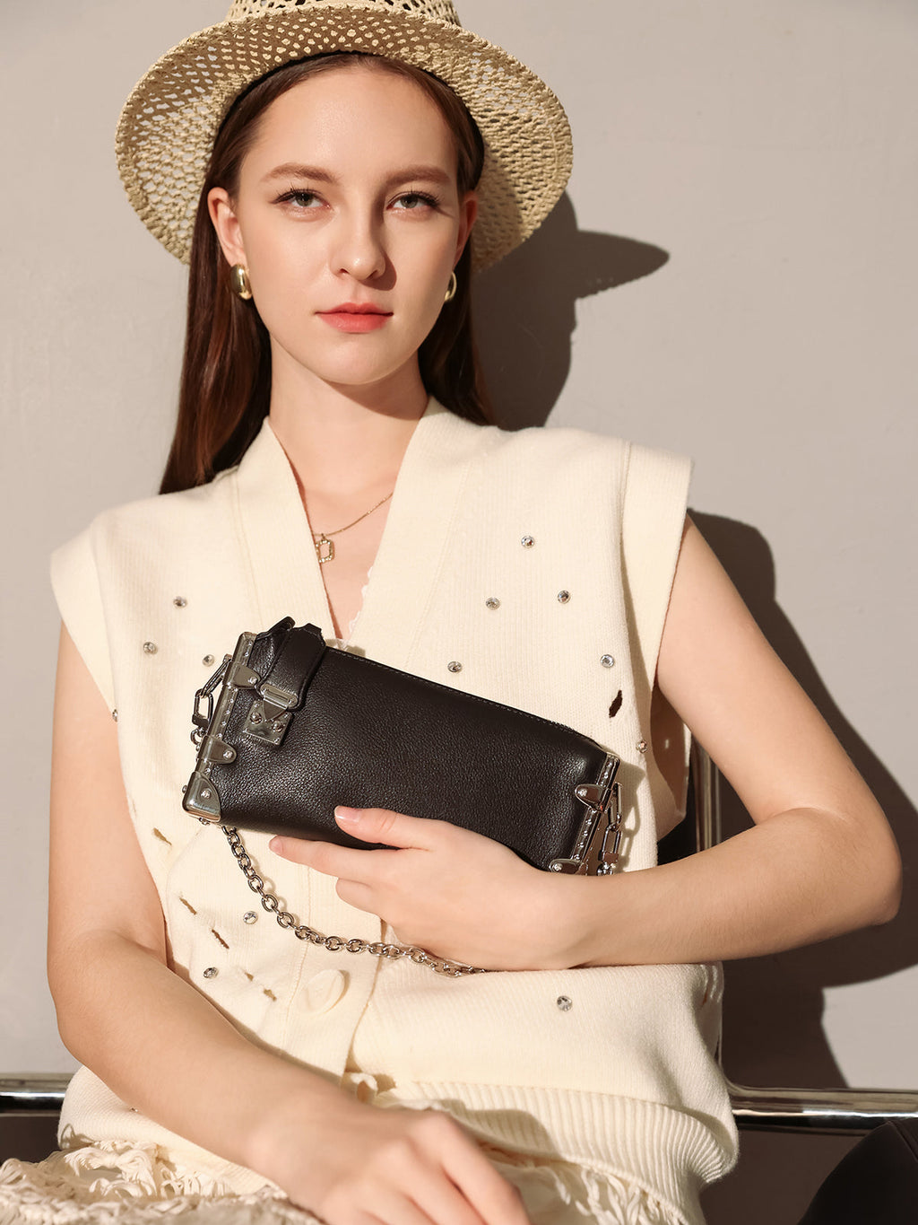 Harlow Chain Strap Structured Shoulder Bag