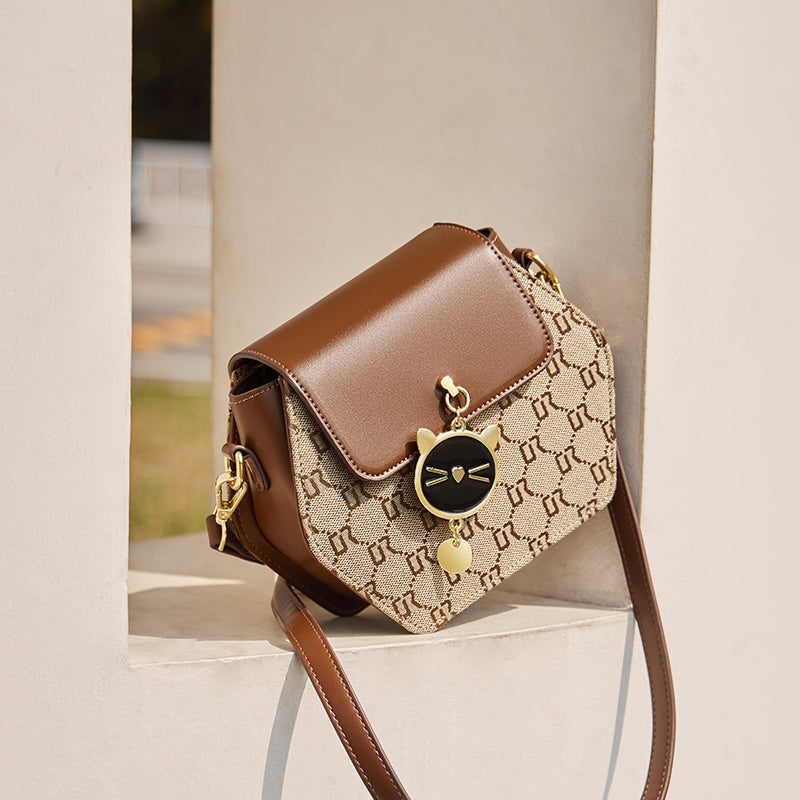 Hexagon Monogram KittyCat Shoulder Bag
