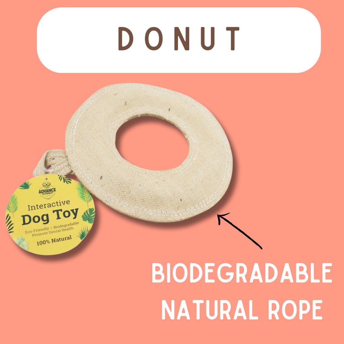 Jute Burlap Interactive Dog Toy Eco-friendly, Biodegradable the perfect oral hygiene helper Soft but durable