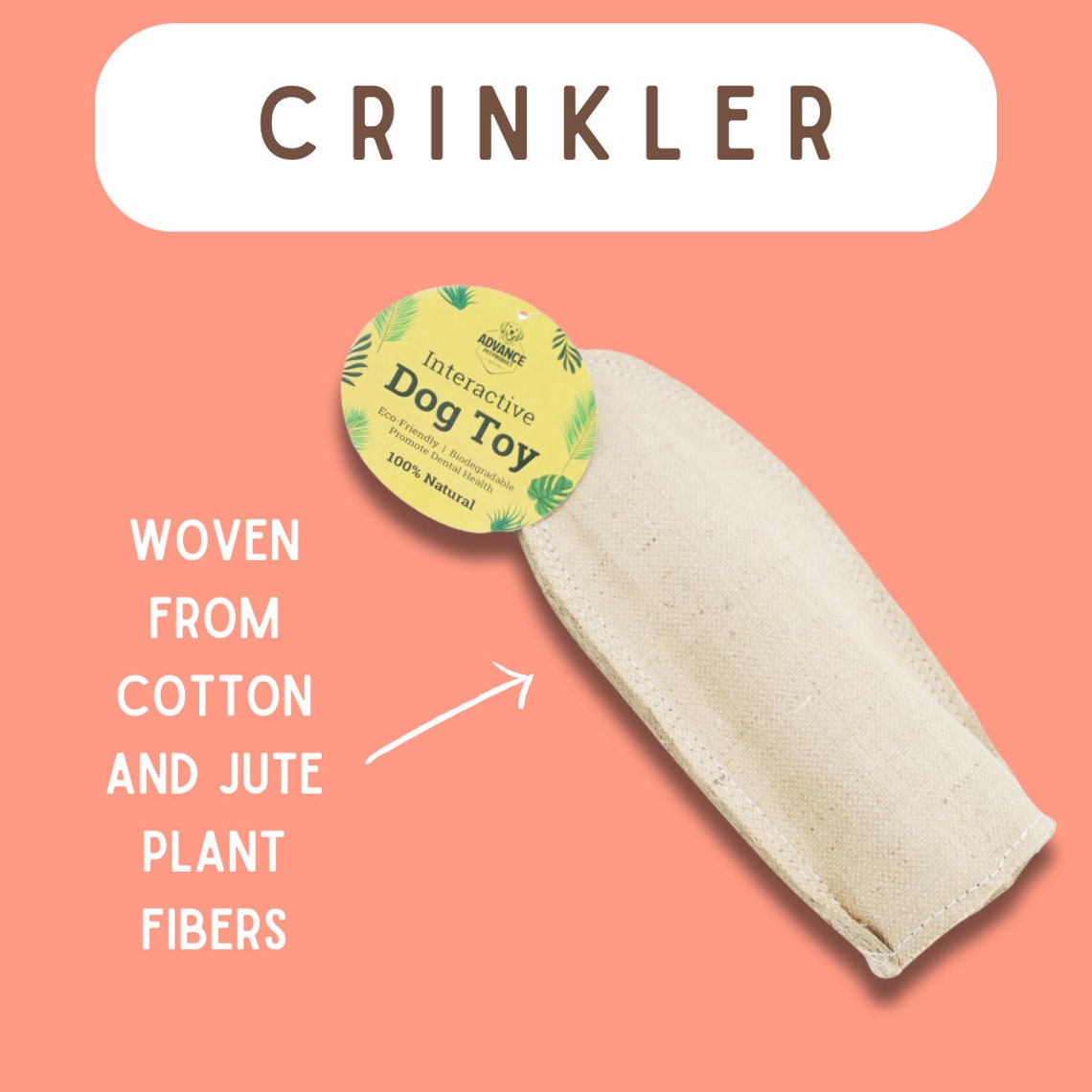 Jute Burlap Interactive Dog Toy Eco-friendly, Biodegradable the perfect oral hygiene helper Soft but durable