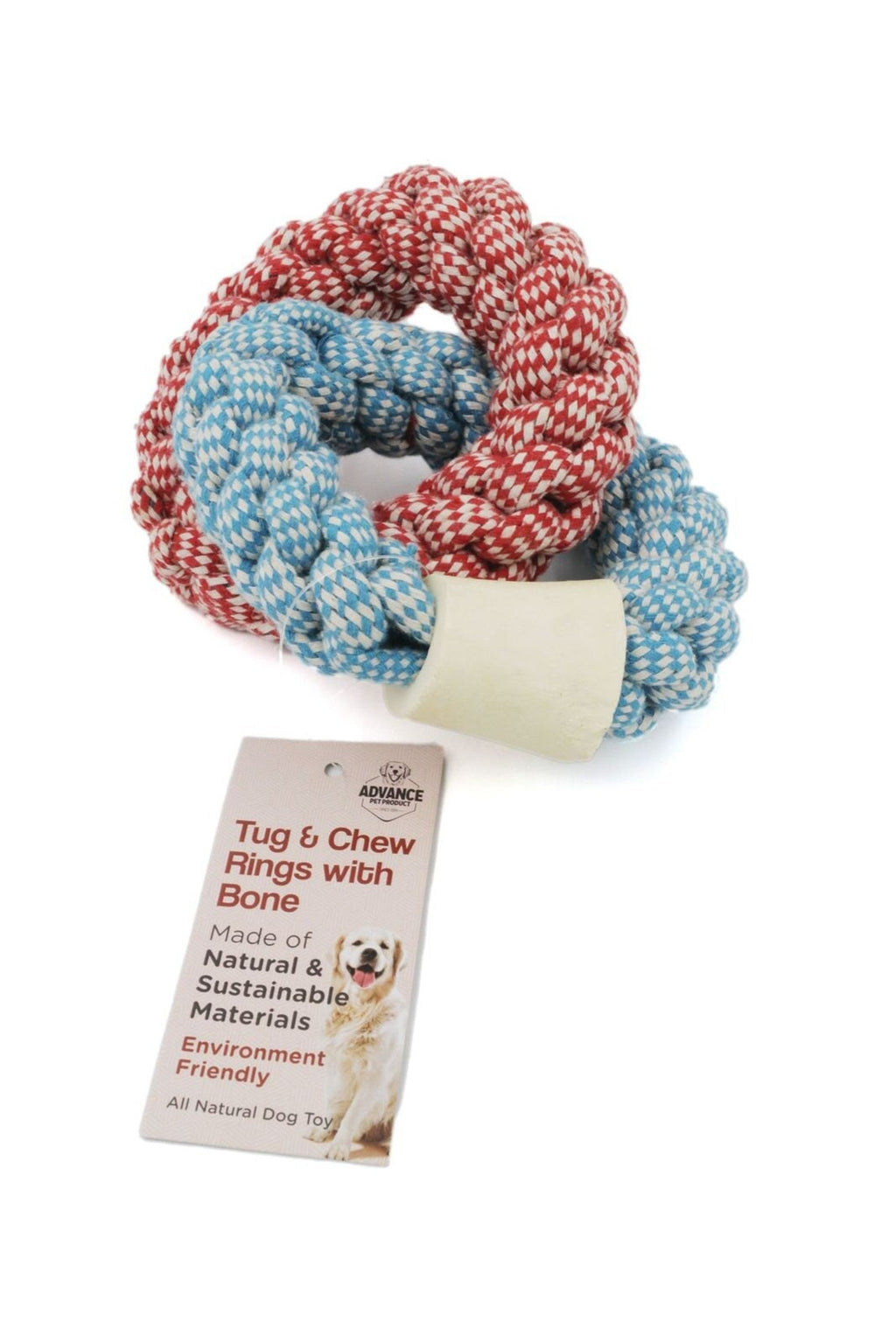 Pet Tug and Chew Toy Rings with Bone All-natural dog toy Pet-Safe Environmentally-friendly