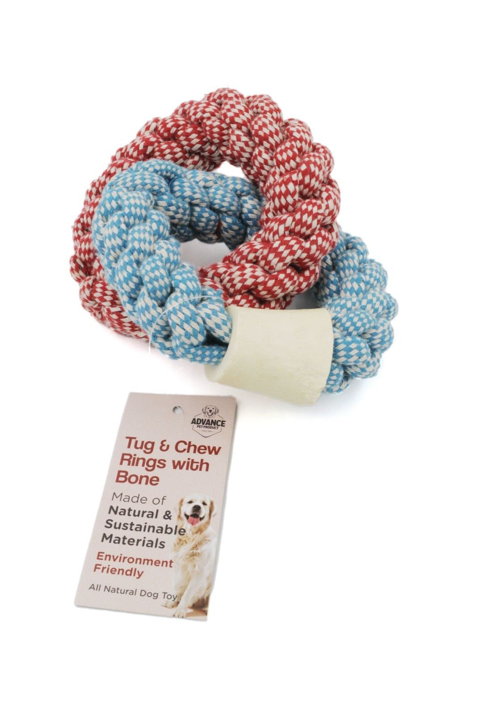 Pet Tug and Chew Toy Rings with Bone All-natural dog toy Pet-Safe Environmentally-friendly