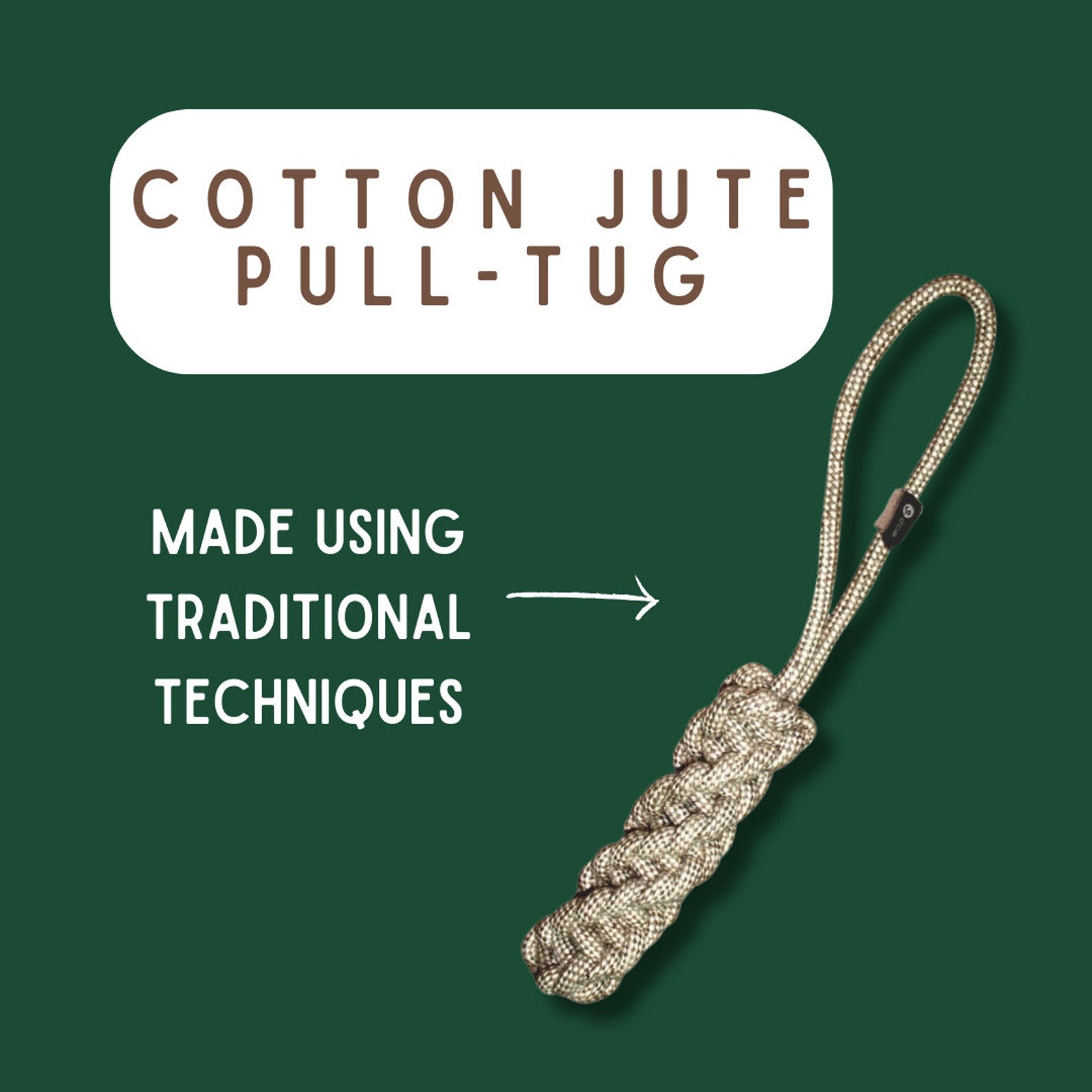 Cotton Jute Tug Rope Dog Toy – Durable Pull & Throw Chew Toy – Eco-Friendly Pet Toy for Interactive Play & Training