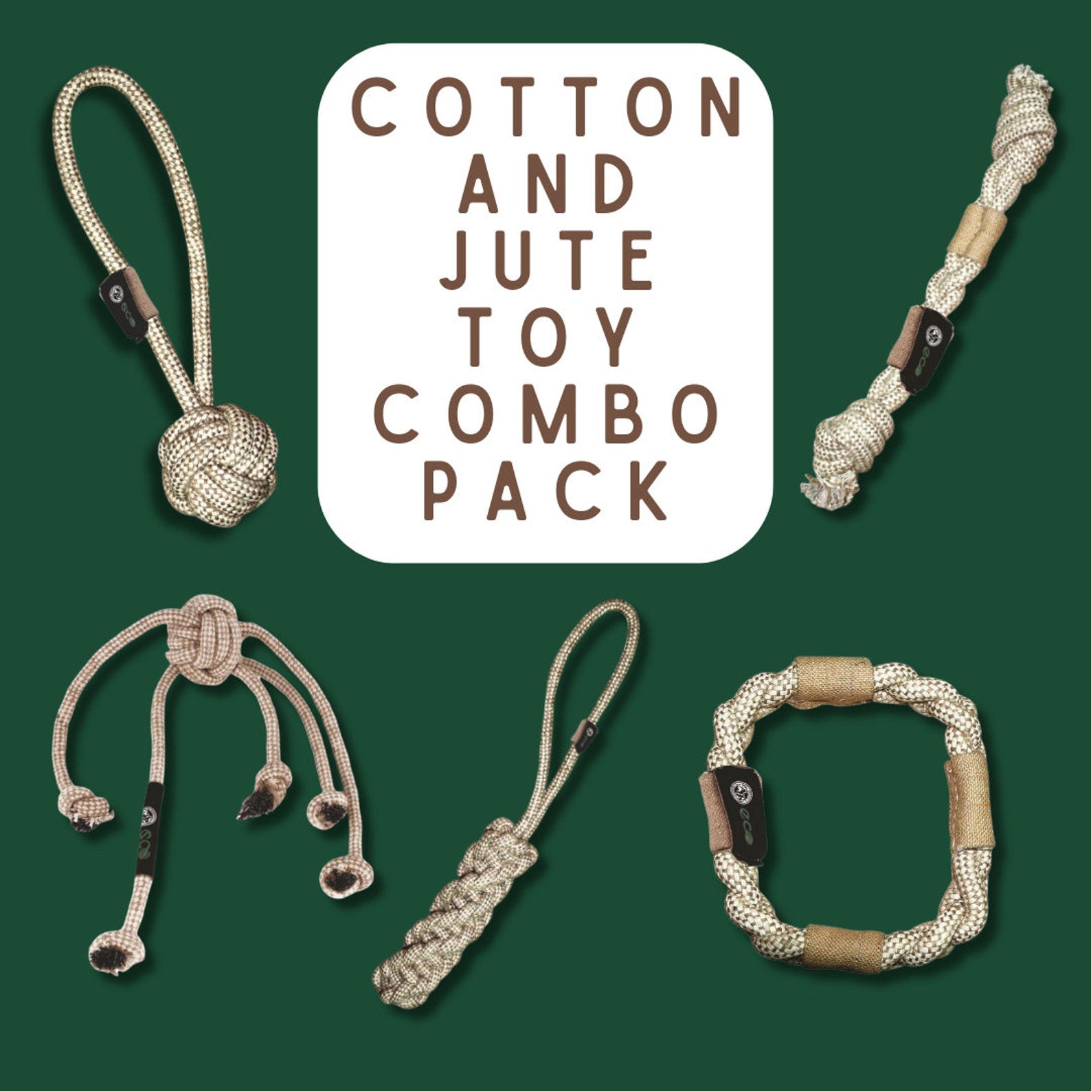 Cotton Jute Tug Rope Dog Toy – Durable Pull & Throw Chew Toy – Eco-Friendly Pet Toy for Interactive Play & Training
