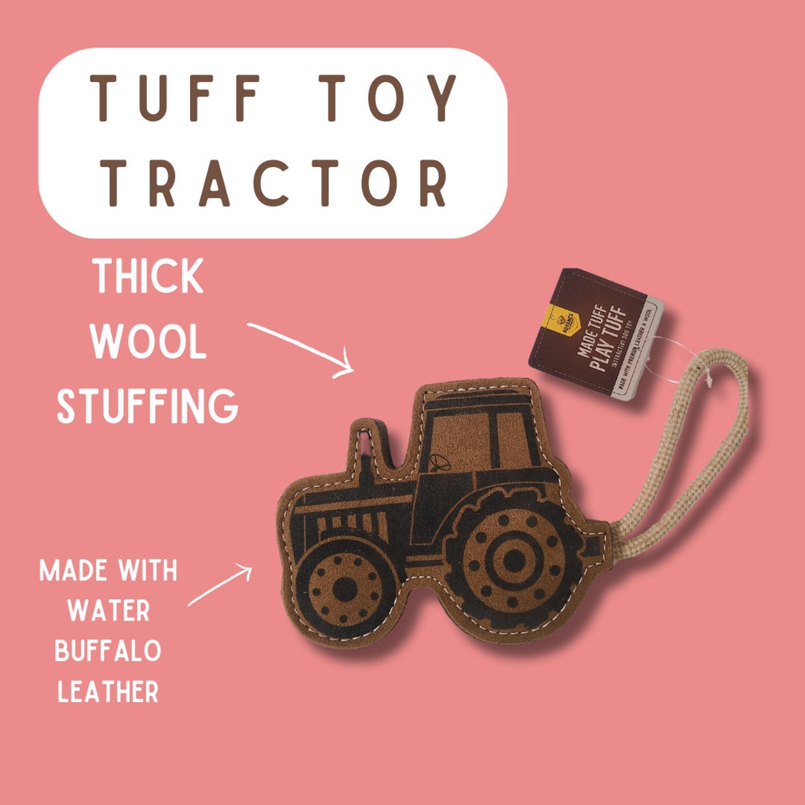 Natural Leather Dog Chew Toy – Tough Water Buffalo Bone with Coconut Fiber Filling | Eco-Friendly & Durable