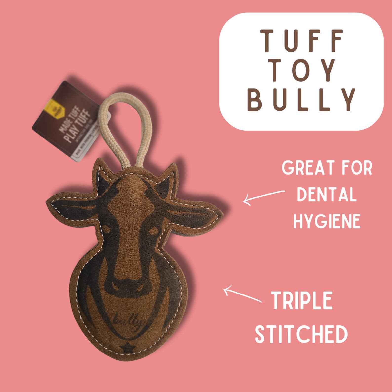 Natural Leather Dog Chew Toy – Tough Water Buffalo Bone with Coconut Fiber Filling | Eco-Friendly & Durable