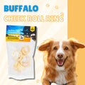 Water Buffalo Cheek Roll Rings for Dogs – Natural, Long Lasting Chew Rings | Odorless, Rawhide Alternative for Heavy & Aggressive Chewers