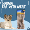 Water Buffalo Ear with Meat – Natural Dog Chew Treat | Long-Lasting High-Protein Buffalo Ear for Dogs | All-Natural Ear Chew for Oral Health