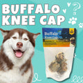 Natural Water Buffalo Kneecap for Dogs - Long Lasting Buffalo Dog Chew, Healthy Natural Dog Treat, Rawhide Free Knee Cap Chew Toy