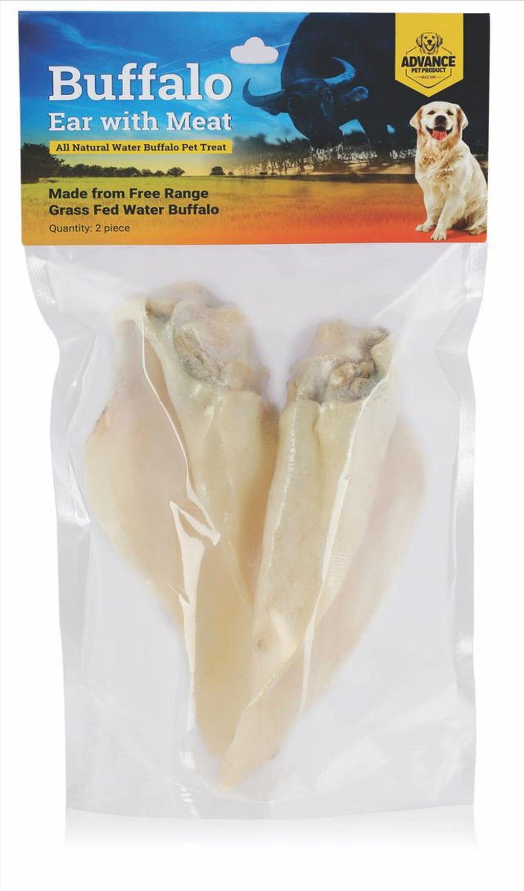 Water Buffalo Ear with Meat – Natural Dog Chew Treat | Long-Lasting High-Protein Buffalo Ear for Dogs | All-Natural Ear Chew for Oral Health