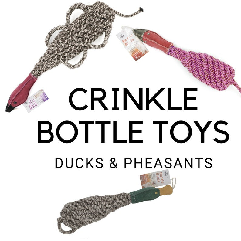 Eco-friendly Recycled Bottle Crinkle Bird Toys Pet-Safe and Approved - Variety of Birds!