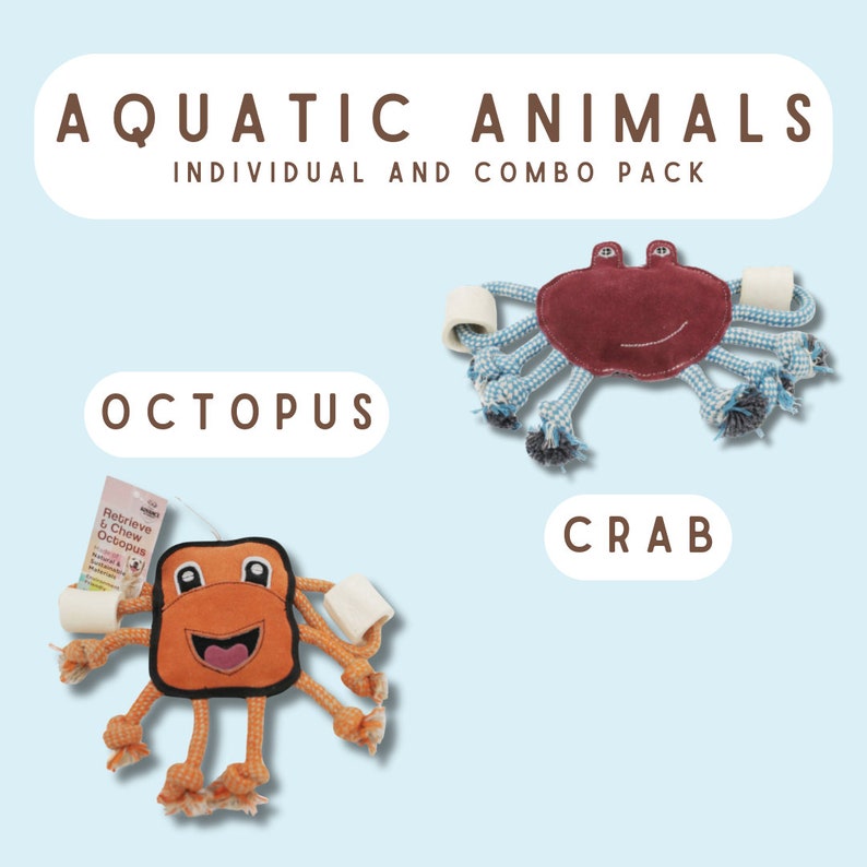 Rope and Bone Toy: Aquatic and Safari tug and chew toys made with all natural bone. Pet safe and environmentally friendly