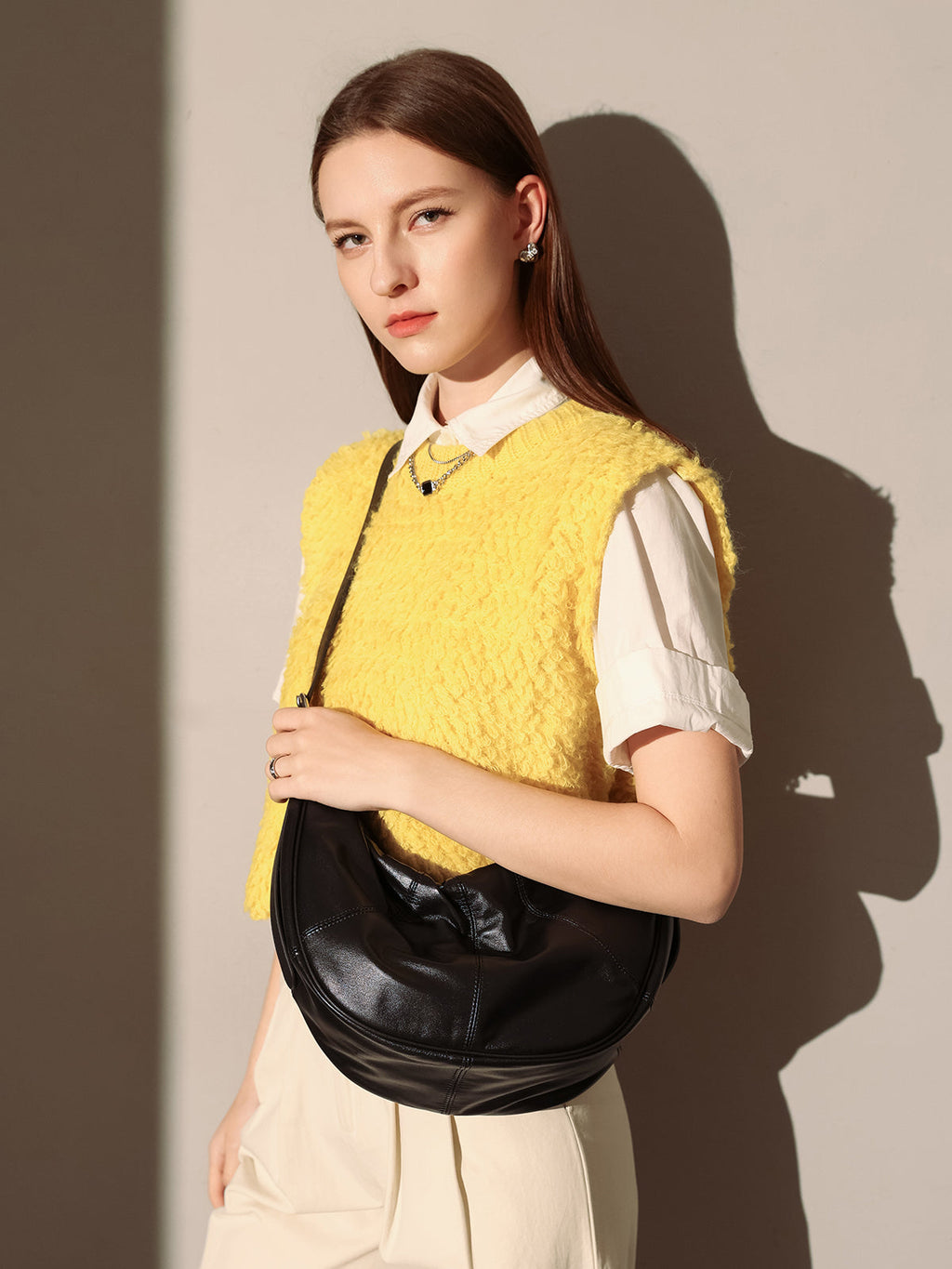 Macy Slouchy Leather Shoulder Bag