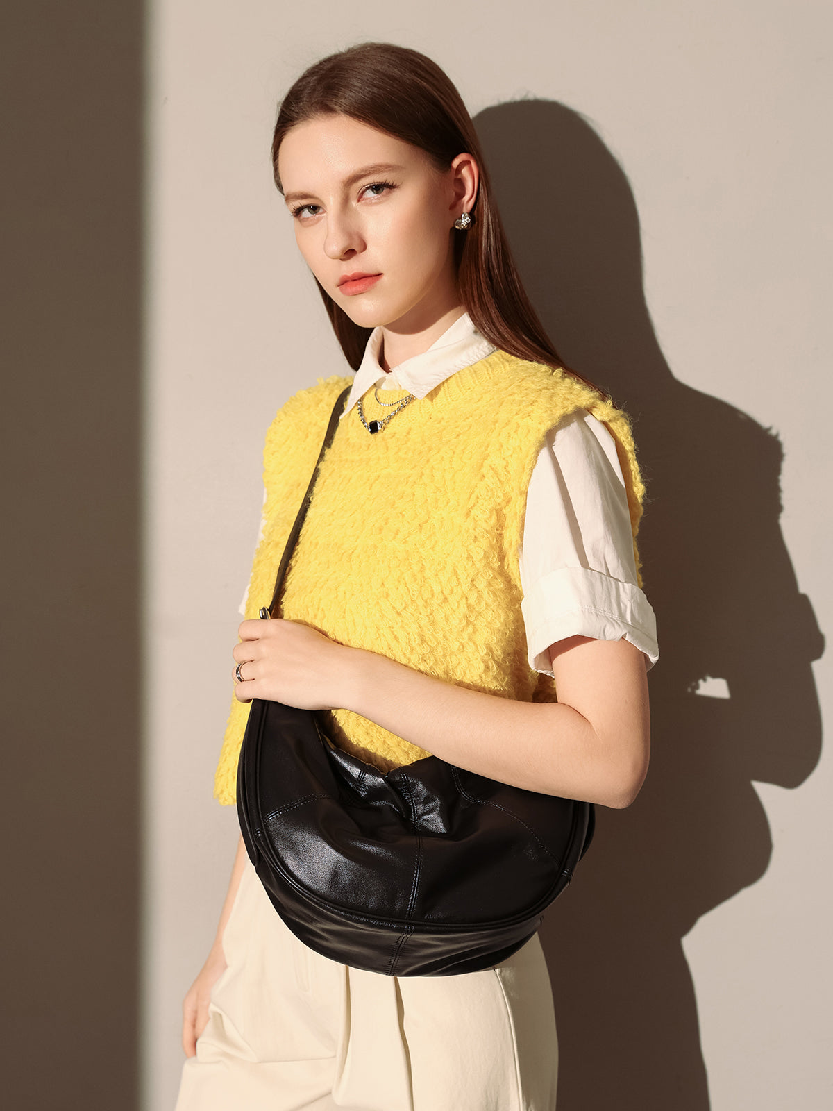 Macy Slouchy Leather Shoulder Bag