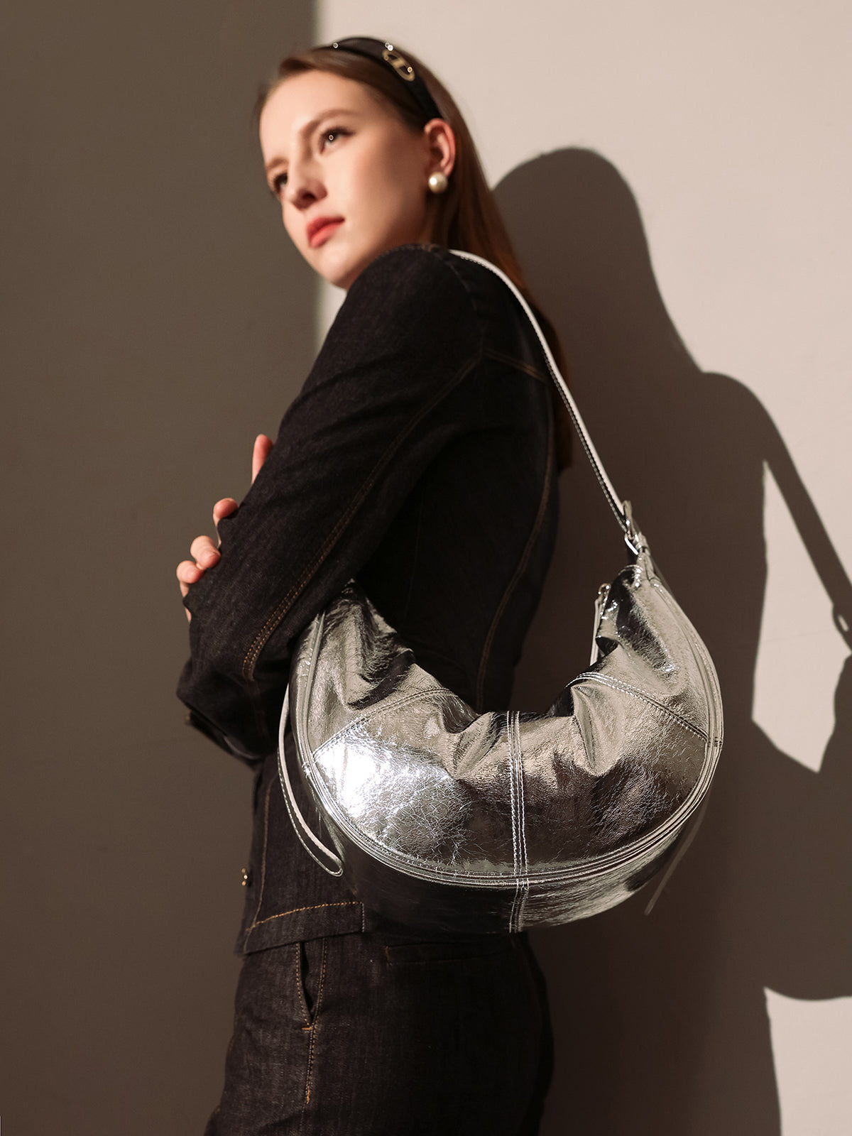 Macy Slouchy Leather Shoulder Bag