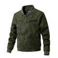 Men's Polyester Stand Collar Double Zipper Jacket