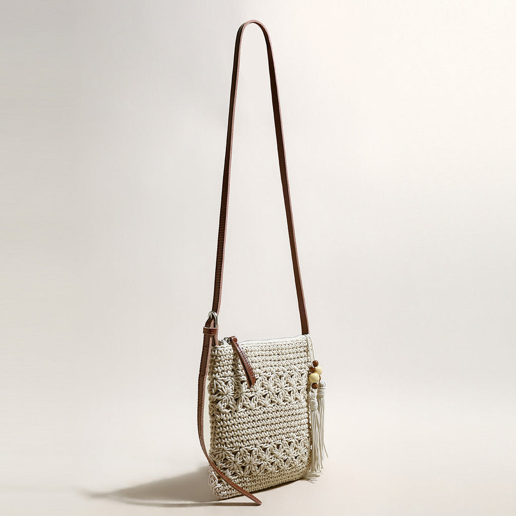 Mini White Boho Chic Leather Strap Shoulder Bag