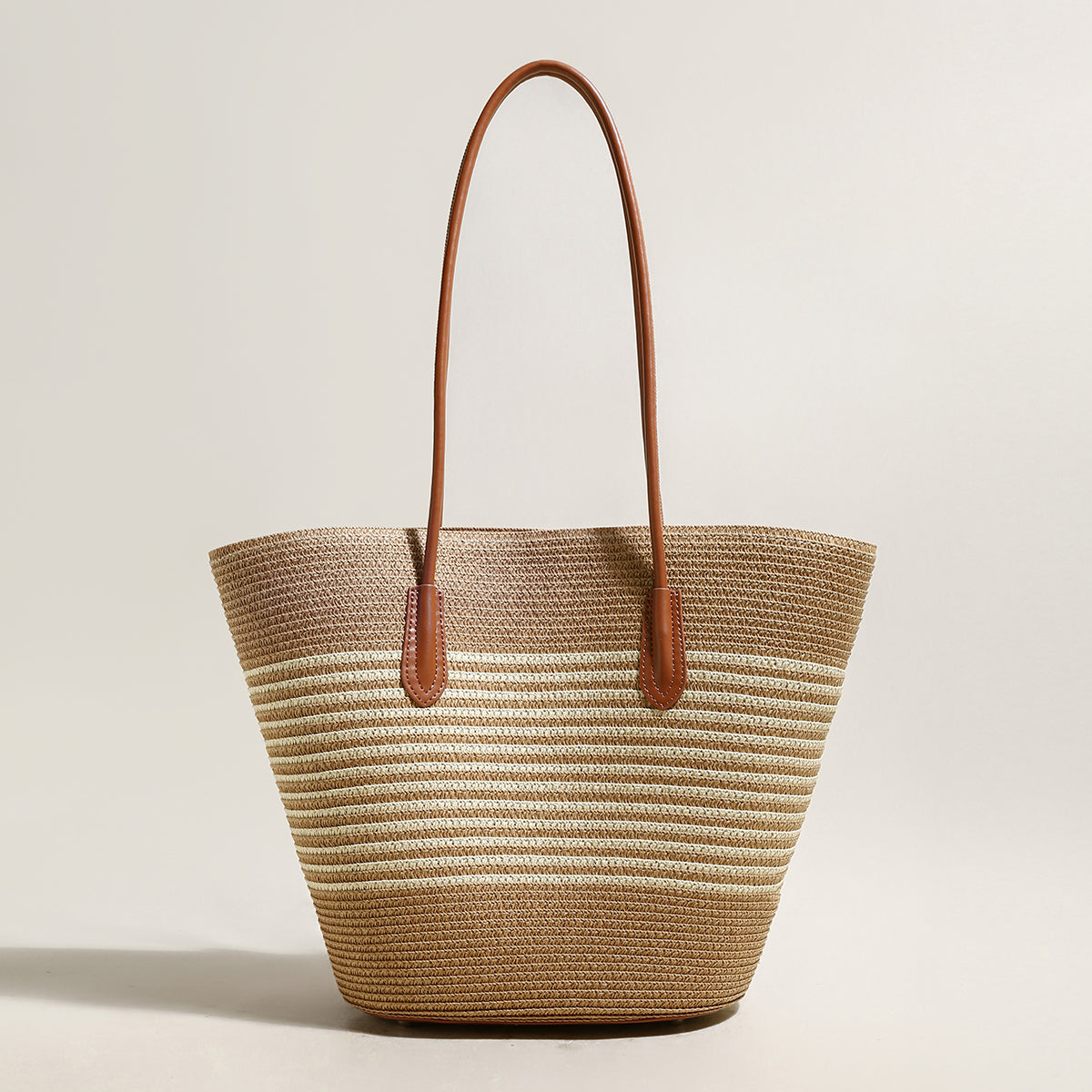 Natural Straw Woven Basket Tote Bag