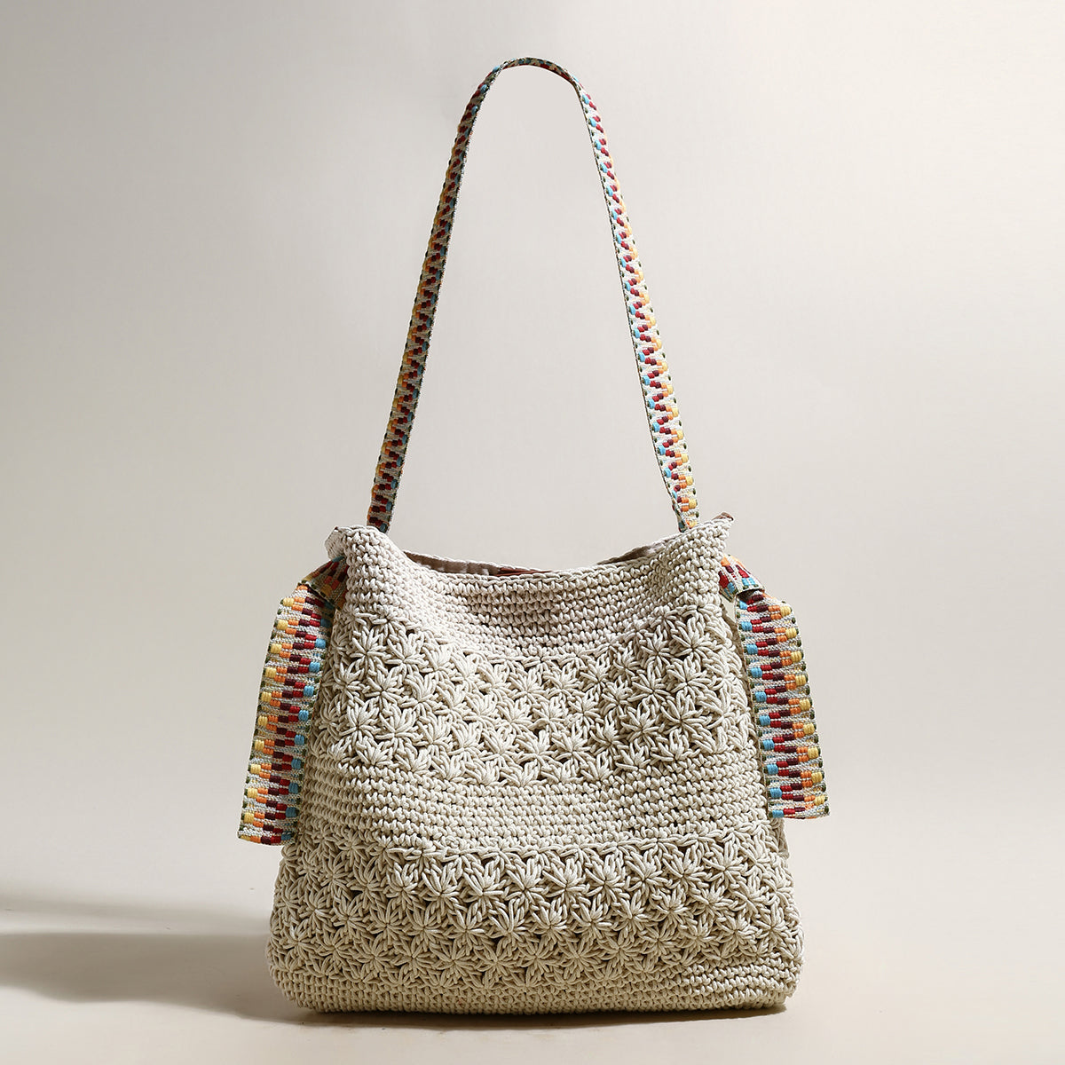 Lightweight Natural Straw Woven Tote Bag