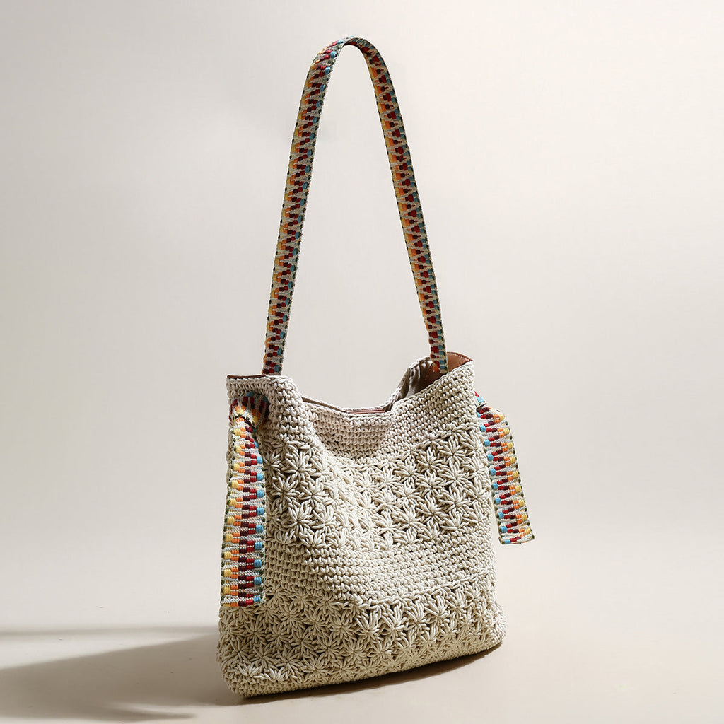 Lightweight Natural Straw Woven Tote Bag